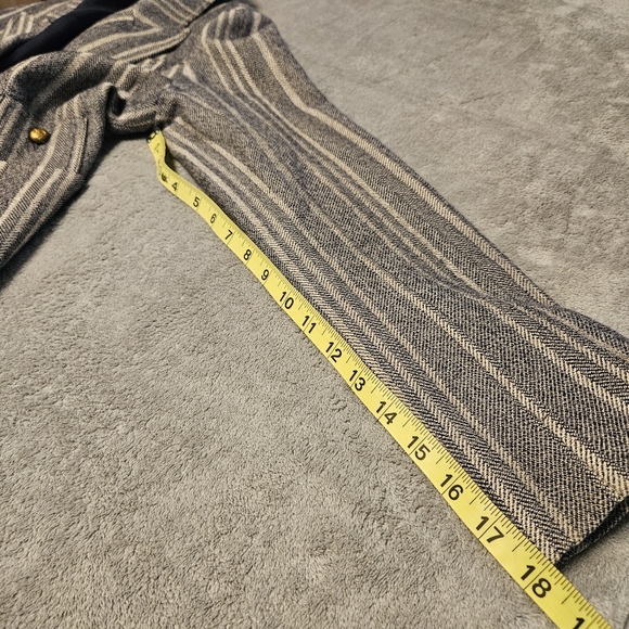 Smythe Tweed Single Button Wool Linen Blend Blazer Suede Elbow Patches Size 8 - Picture 13 of 13